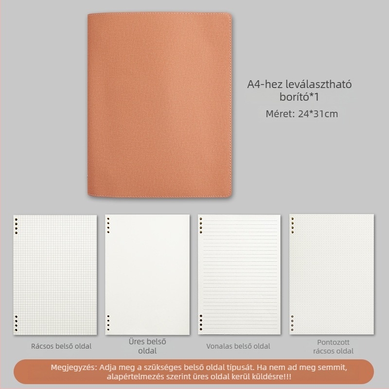 Jegyzetfüzet PU borítással, Binder kötés, Dowling papír, 100–200 oldal, irodai stílus