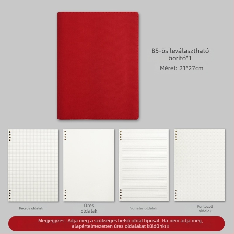 Jegyzetfüzet PU borítással, Binder kötés, Dowling papír, 100–200 oldal, irodai stílus