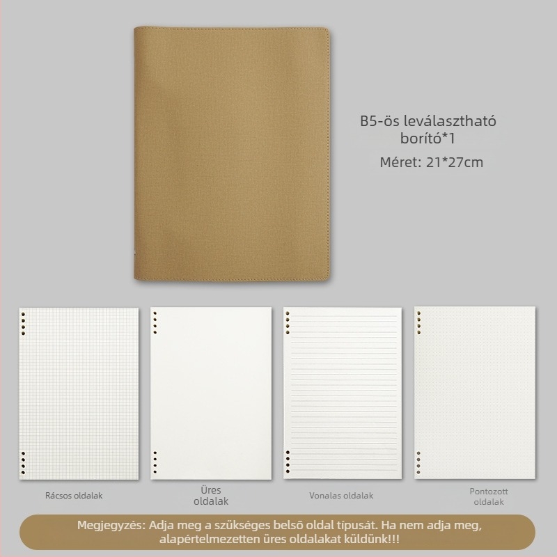 Jegyzetfüzet PU borítással, Binder kötés, Dowling papír, 100–200 oldal, irodai stílus