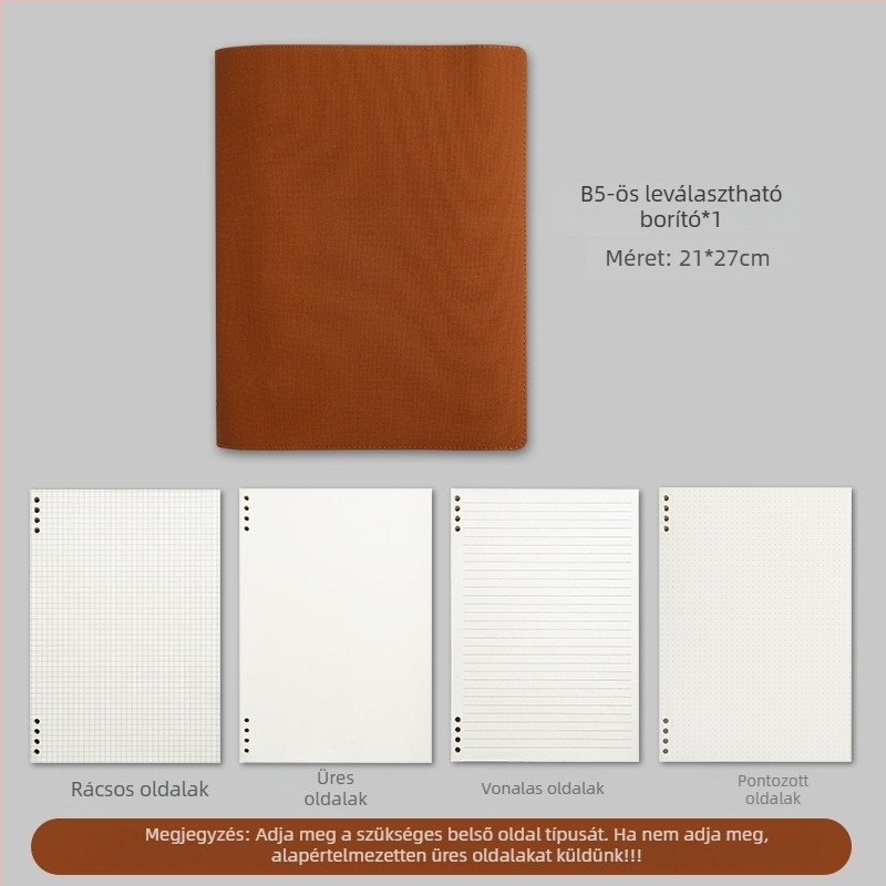 Jegyzetfüzet PU borítással, Binder kötés, Dowling papír, 100–200 oldal, irodai stílus