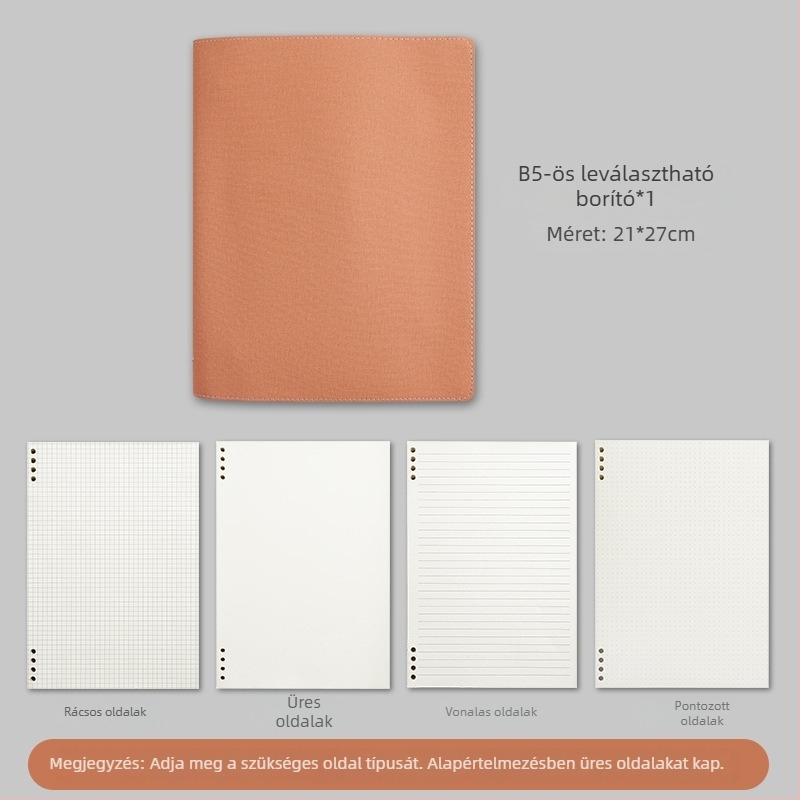 Jegyzetfüzet PU borítással, Binder kötés, Dowling papír, 100–200 oldal, irodai stílus
