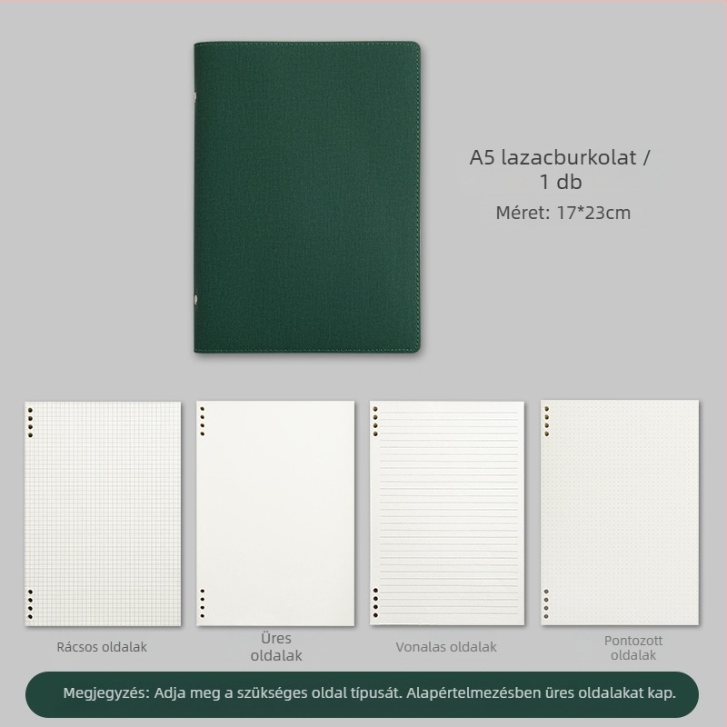 Jegyzetfüzet PU borítással, Binder kötés, Dowling papír, 100–200 oldal, irodai stílus