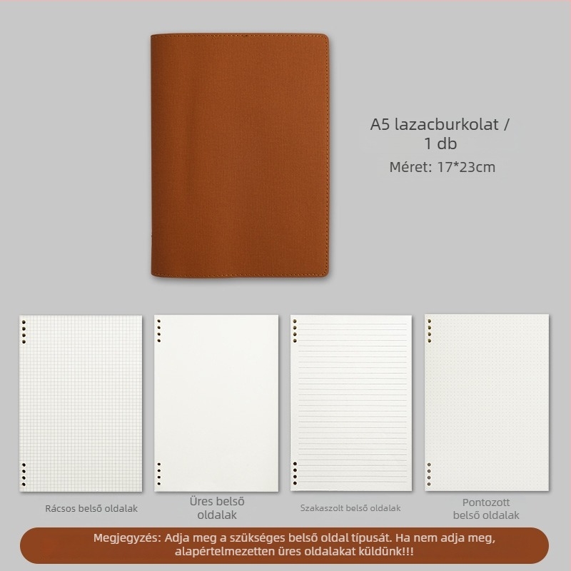 Jegyzetfüzet PU borítással, Binder kötés, Dowling papír, 100–200 oldal, irodai stílus