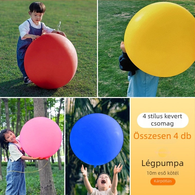 Latex anyagú gömb alakú ünnepi lufik; megfelelőek születésnapokra és kempingezéshez; logónyomtatás nem lehetséges