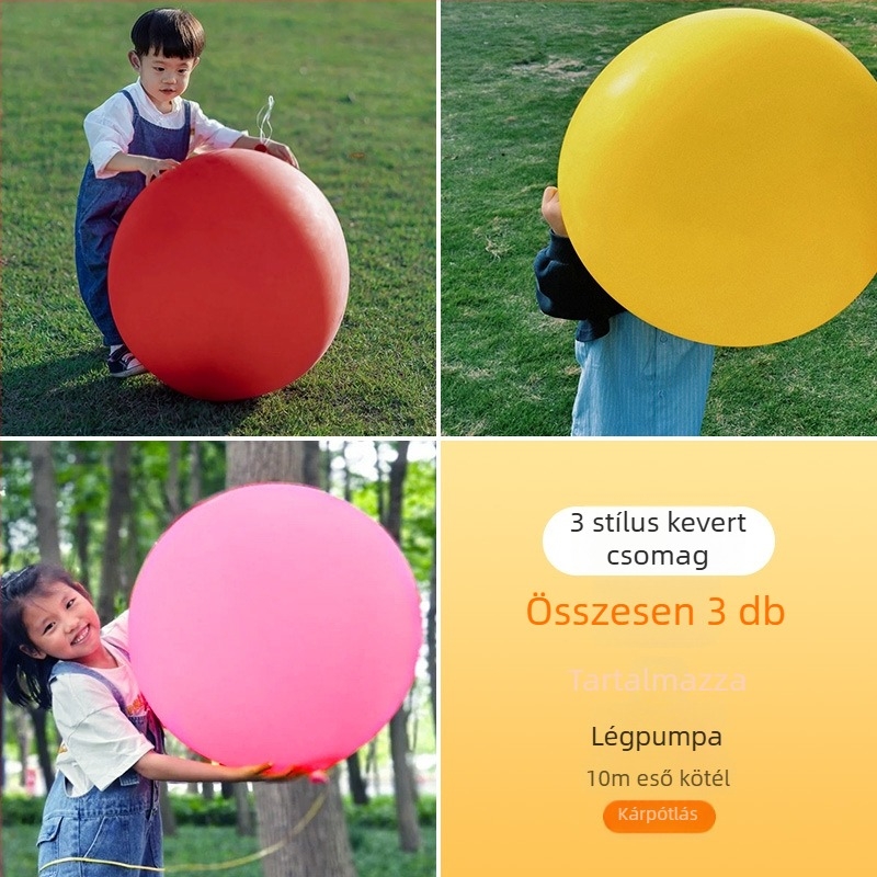 Latex anyagú gömb alakú ünnepi lufik; megfelelőek születésnapokra és kempingezéshez; logónyomtatás nem lehetséges