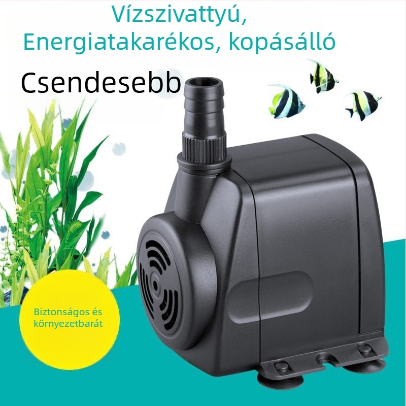 Merülő szivattyú akváriumhoz – csendes működés, szűrés és áramlás, műanyag kivitel, vízszintes kialakítás, oxigénellátás a vízhez