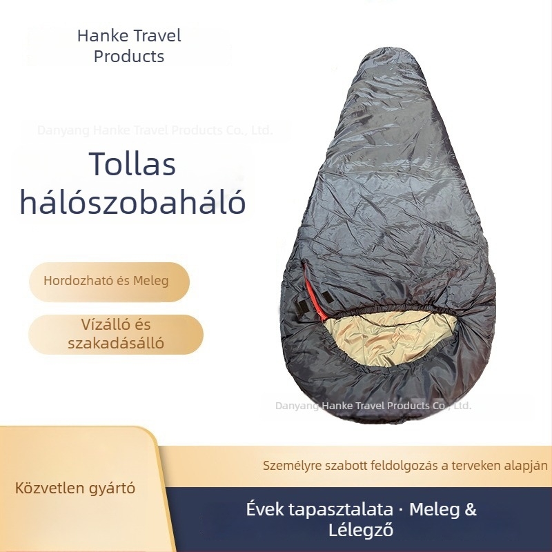 Múmia-stílusú hálózsák, pamuttöltet, pamut bélés, poliészter anyag, tömeg 2500 g