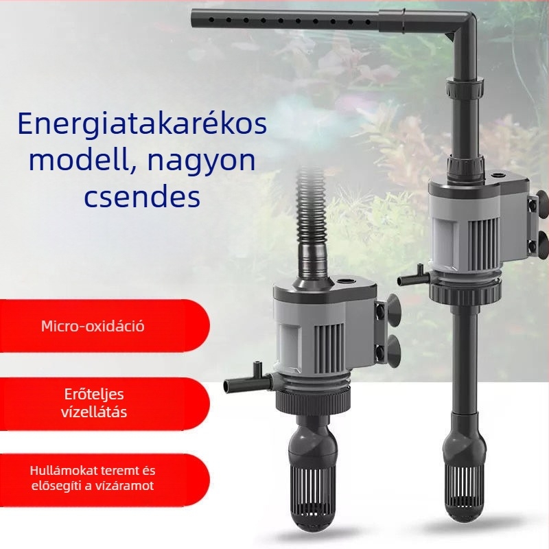 Többfunkciós merülő akváriumpumpa oxigénnel, 3 az 1-ben szűrővel és csendes áramlással