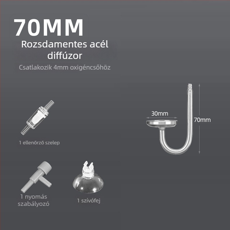 Zero – rozsdamentes acvarisztikai levegőpumpa buborékkővel, nano gázlemez és atomizációval