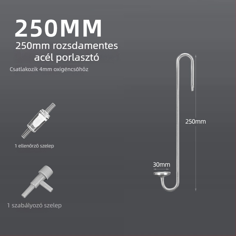 Zero – rozsdamentes acvarisztikai levegőpumpa buborékkővel, nano gázlemez és atomizációval