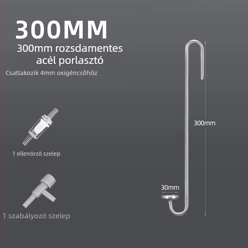 Zero – rozsdamentes acvarisztikai levegőpumpa buborékkővel, nano gázlemez és atomizációval