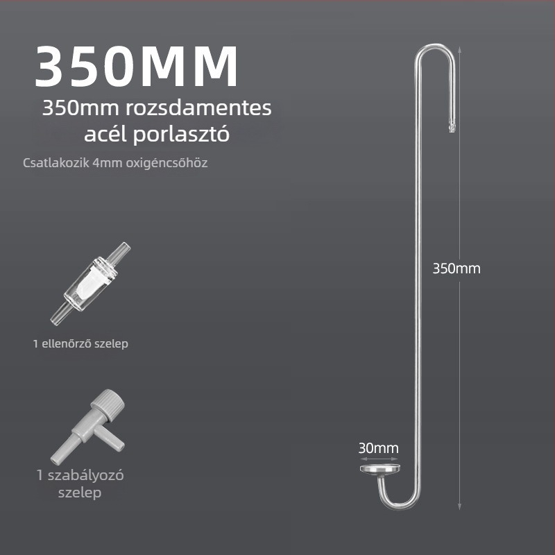 Zero – rozsdamentes acvarisztikai levegőpumpa buborékkővel, nano gázlemez és atomizációval