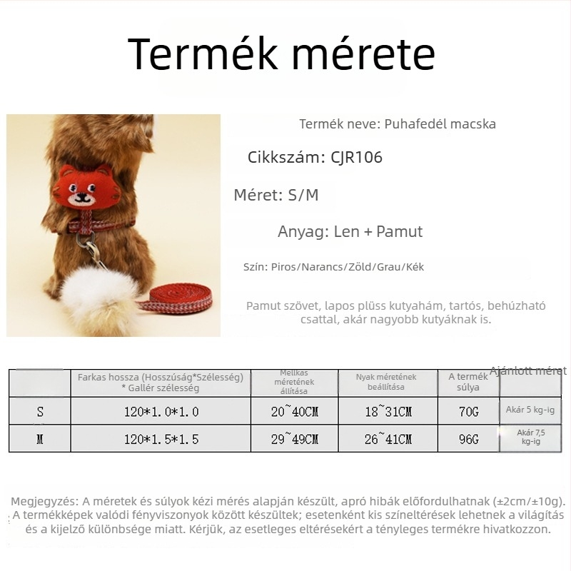 I-alakú len- és pamut macska hám (Anyag: len + pamut; Forma: I-alakú; Kategória: macskahám; Cél: macska; Márka: CHOUGOGO)