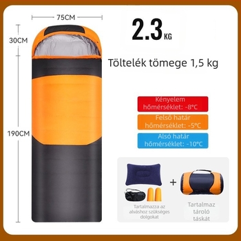 Kültéri alvózsák, stílus borítékkal, üreges rosttöltet, nejlonanyagból, felnőtteknek