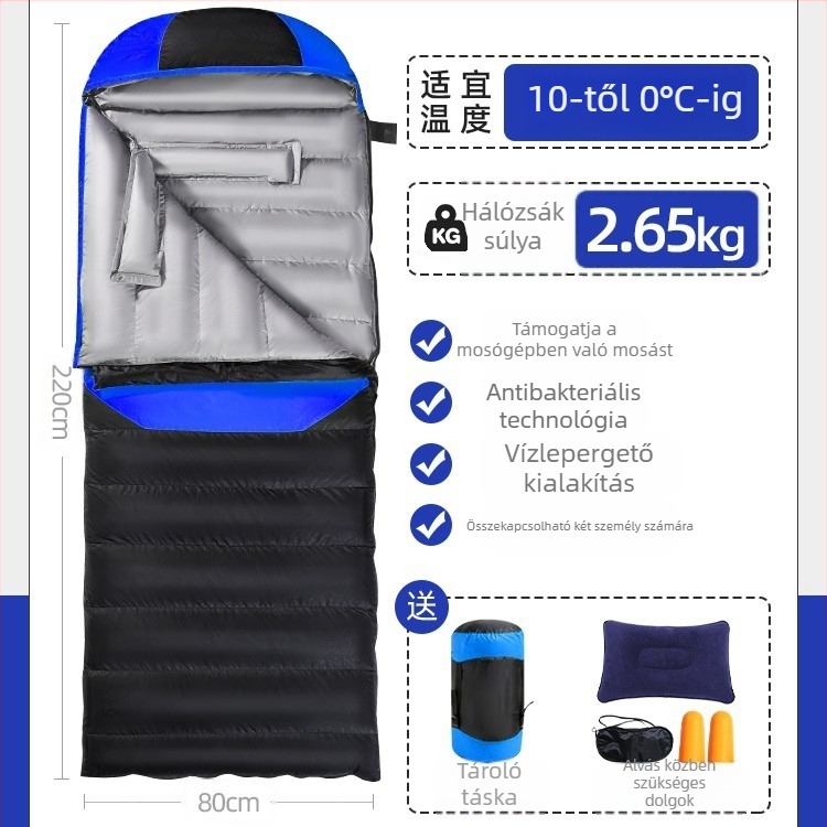 Kültéri alvózsák, stílus borítékkal, üreges rosttöltet, nejlonanyagból, felnőtteknek