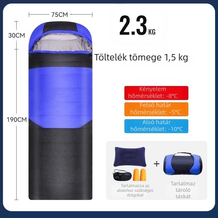 Kültéri alvózsák, stílus borítékkal, üreges rosttöltet, nejlonanyagból, felnőtteknek