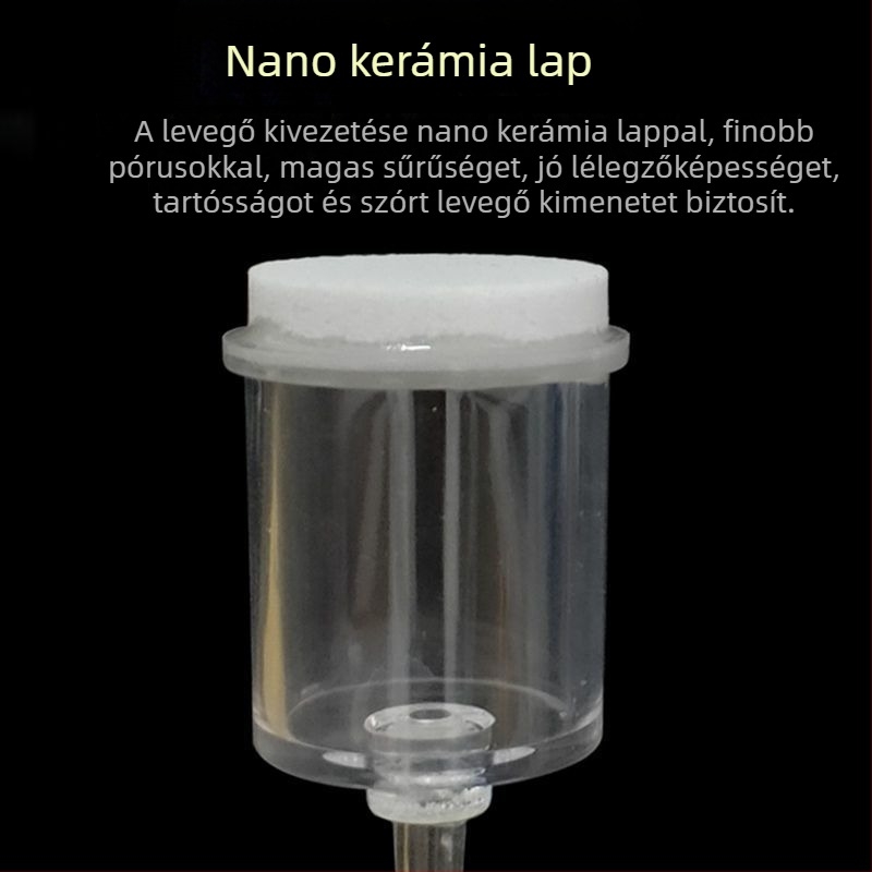 Akváriumi oxigénpumpa, Nano oxigénlemez, Csendes működés, Levegő diffúzor