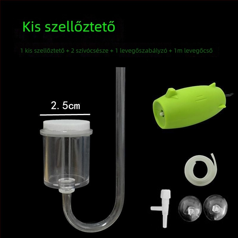 Akváriumi oxigénpumpa, Nano oxigénlemez, Csendes működés, Levegő diffúzor