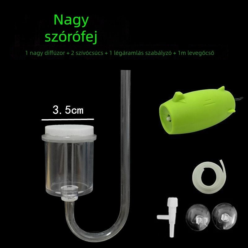 Akváriumi oxigénpumpa, Nano oxigénlemez, Csendes működés, Levegő diffúzor
