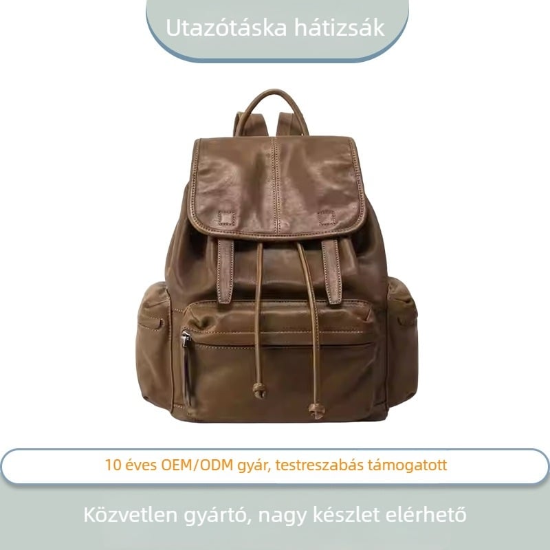 Városi egyszerű hátizsák Oxford anyagból, húzózáras záródás, zseb a laptophoz, vízálló.