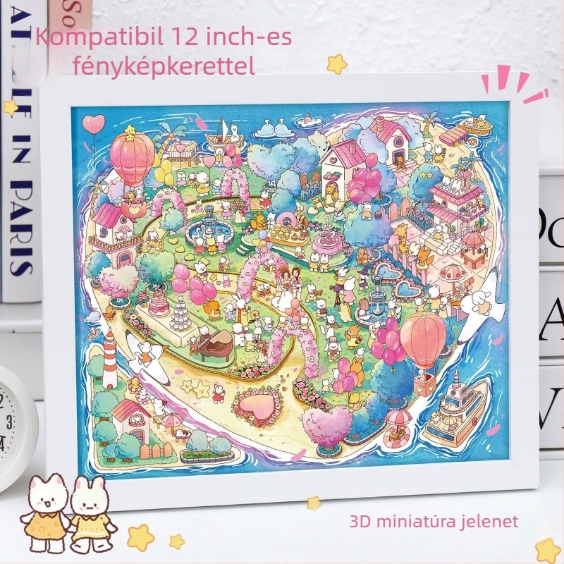 Art Blue 3D mikrolandschaft matricás készlet — romantikus sziget esküvői téma, PET anyag, koreai stílus, logóval testreszabható