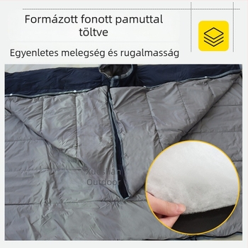 Köpenyszerű hálózsák kempingezéshez, vastag téli modell, hordozható