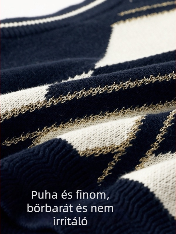 Gyerekek V-nyakú kötött mellény — 93,5% pamut, preppy stílus, rajzfilm mintával, 8+ év, téli-tavaszi-őszi