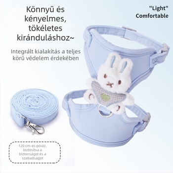 Corduroy macska hám és póráz, mellény-stílusú, állítható, megakadályozza a menekülést, kültéri használatra
