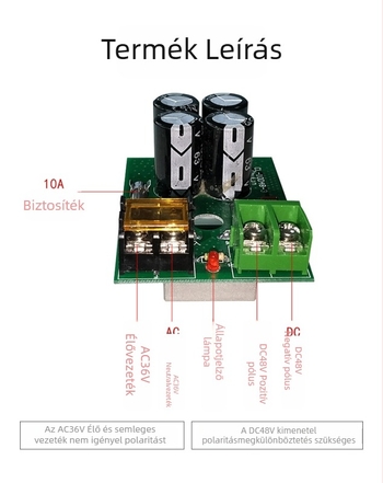 Ultrahangos párásító – AC36V–DC48V egyenirányító tábla modul atomizáló fejhez, járműre szerelhető, 51–100 m²