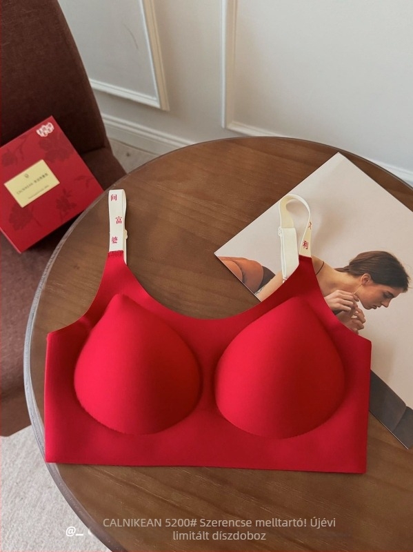 Égkék varrás nélküli push-up melltartó kismellű nőknek, felső támasz és anti-megereszkedés funkcióval, lélegző nylon.