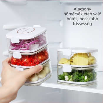 Műanyag fűszertároló doboz, egyszerű stílusú; hordozható, megőrzi a fűszerek frissességét, zárható, leeresztő nyílással; Ningbo eredet.