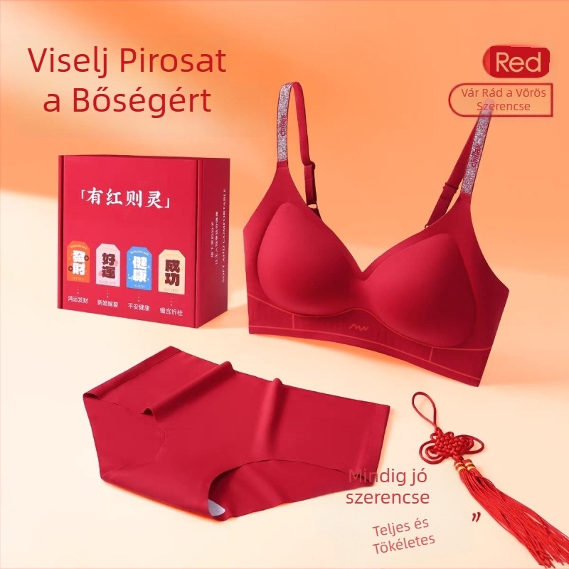 Nylonból készült seamless női alsónemű készlet 3/4-es kosár, vékony formázott kosár, acélgyűrű nélkül, rögzített dupla pántok, hátul négy sor kapocs