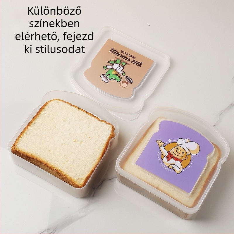 Műanyag négyszögletes ebédes doboz, rajzfilm minta, logó nyomtatás, kapacitás 301–500 ml