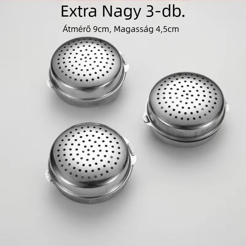 304 rozsdamentes acél fűszertartó doboz fűszergolyókkal és befőttesüveggel