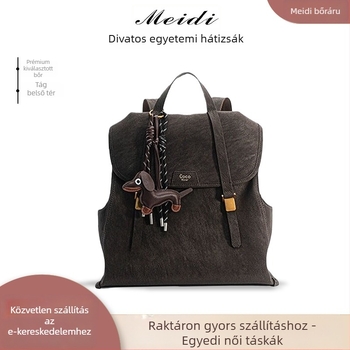 Laptop hátizsák - Európa- és Amerikai retro stílus, PU anyag, nagy kapacitás, laptop zseb, vízálló és kopásálló, cipzáras zárás