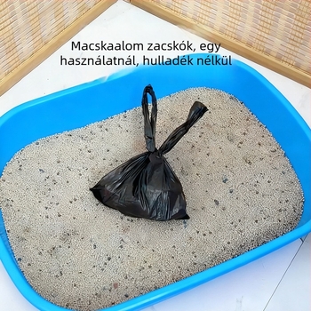 Háziállat ürülékzacskók, mellény-stílusú, PE anyag, egyszer használatos, közepes vastagságú, 50 darab csomagolásban