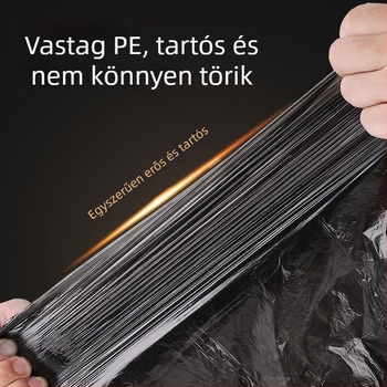 PE szemeteszsákok, görgős kialakítású, egyszer használatos, autó- és otthoni használatra, vastagított, 50 darab