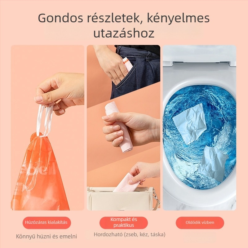 PE anyagú kutyaürülék zacskók – egyszer használatos, hordozható szemetes zacskók, termékkód 2407KFCJ1403
