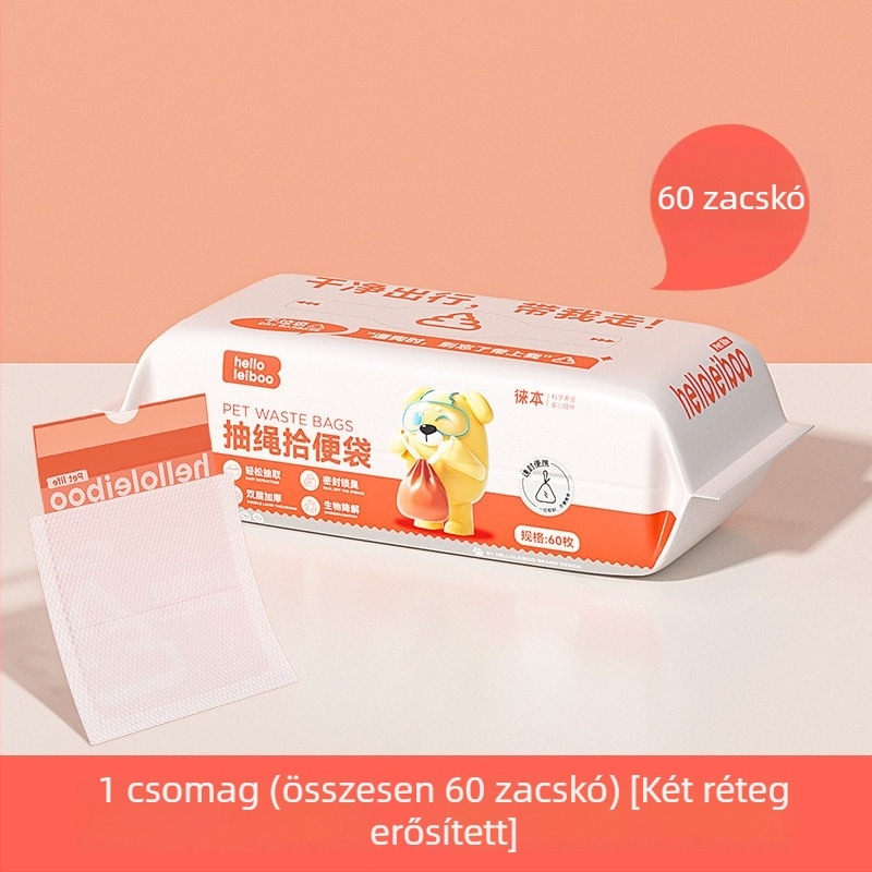 PE anyagú kutyaürülék zacskók – egyszer használatos, hordozható szemetes zacskók, termékkód 2407KFCJ1403