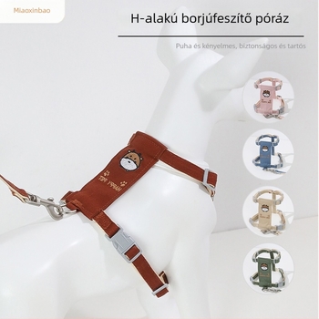Macska- és kutyahám pórázzal, nylonból, ötvözetes zár, állítható, Meow Xinbao