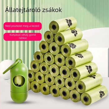 Vastagított, teljesen lebomló kutyapiszok zacskók síknyílású kivitelben (HDPE+EPI)