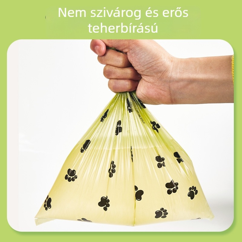 Vastagított, teljesen lebomló kutyapiszok zacskók síknyílású kivitelben (HDPE+EPI)