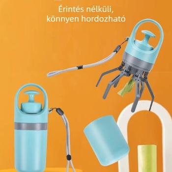 Háziállatok ürülékének zacskói – vastagított műanyag, hordozható, egyszer használatos, mintázatú lábnyom, 100 darab
