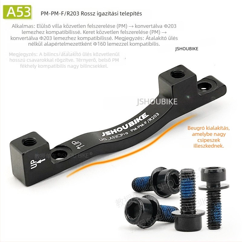 Hegymászó kerékpár tárcsaféka alap adapter, több rotormérettel kompatibilis, mechanikus vagy hidraulikus fékezés.