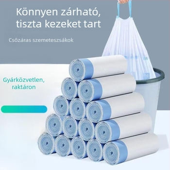 HDPE macskaalom-kupak hulladékzsákok, húzókötéses típus, megvastagodott
