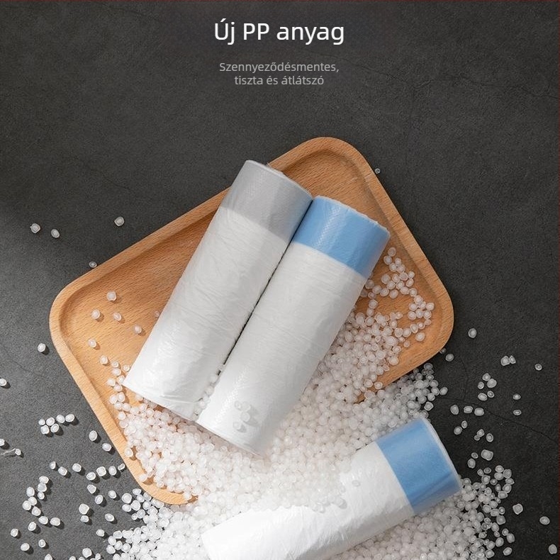 HDPE macskaalom-kupak hulladékzsákok, húzókötéses típus, megvastagodott