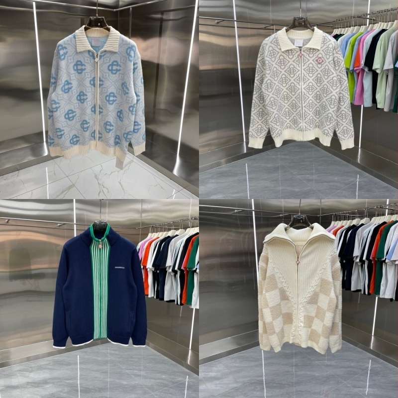 Cross-Border Casa Férfi gyapjú kardigán cipzárral, divatos mindennapi stílus, jacquard mintázat