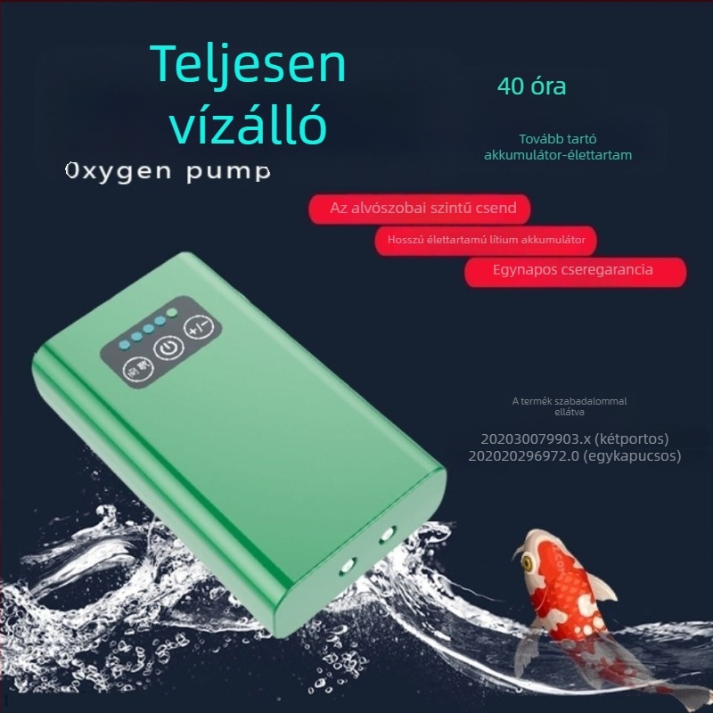 Horgászatra szánt oxigénpumpa – vízálló, USB töltés, hordozható és kompakt; Márka: Very strong; Import: Nem; Tömeg: Kérjen tájékoztatást az ügyfélszolgálattól