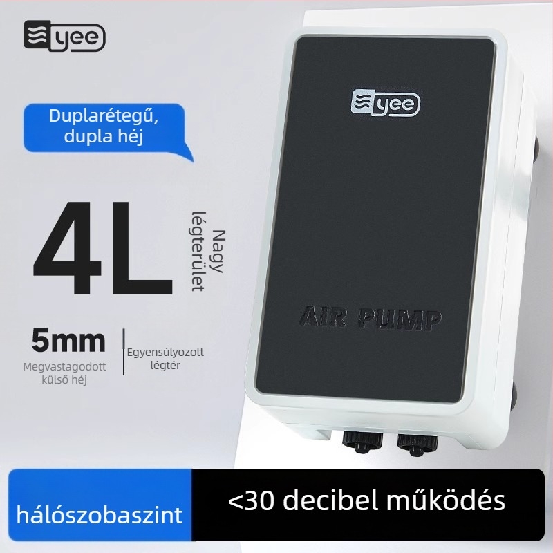 Yee akváriumi oxigénpumpa, csendes, otthoni használatra (Márka: Yee; Zaj: csendes; Alkalmazás: otthoni használat; Akvárium)