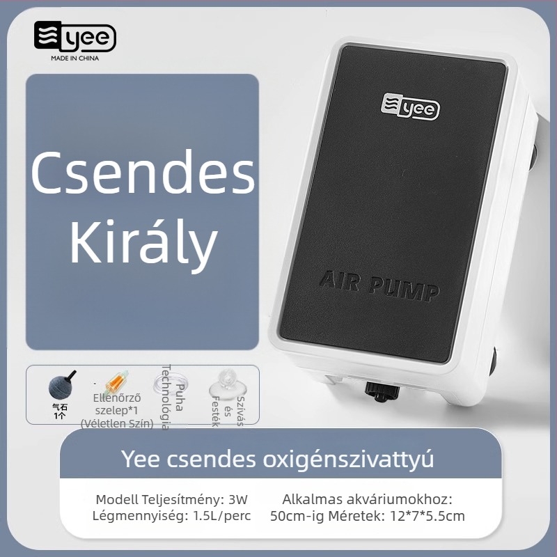 Yee akváriumi oxigénpumpa, csendes, otthoni használatra (Márka: Yee; Zaj: csendes; Alkalmazás: otthoni használat; Akvárium)